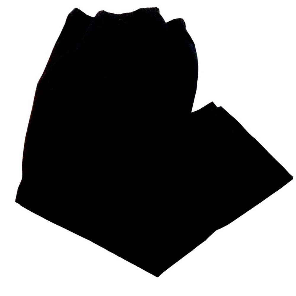 Lands End Elastic Waist Pant Women’s 16-Tall Black High Rise Twill Straight Leg